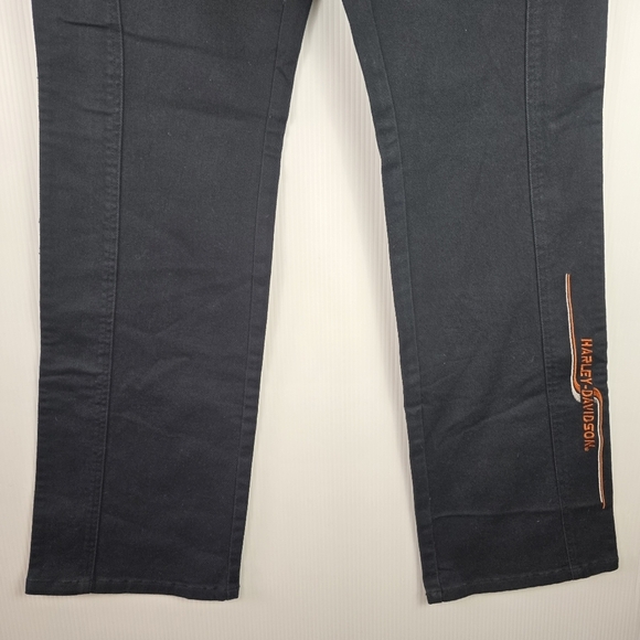 NWT Harley Davidson Womens Black Flared Boot Riding Jeans Rugged Moto 8Long Bike - Picture 6 of 12